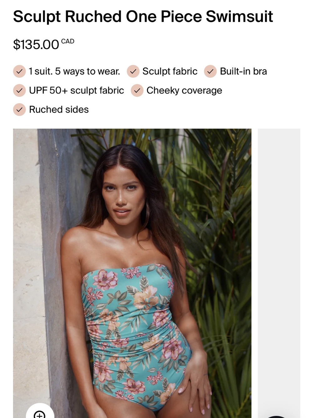 Sculpt Ruched One Piece Swimsuit Brand New - still in packaging